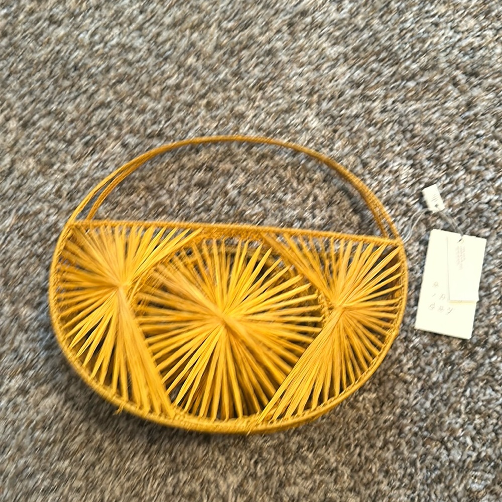 tweed woven basket bag